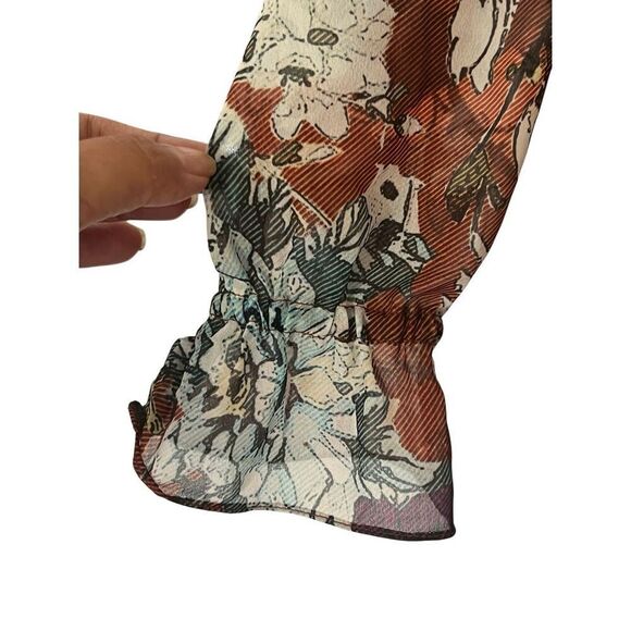 Revolve Hemant Nandita Zeri Peasant Dress Floral V-neck sz OOP - Picture 2 of 4